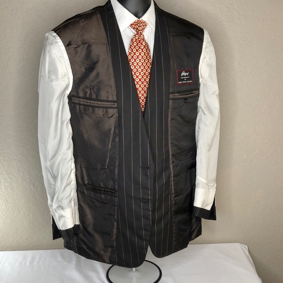 Awesome Brioni brown striped suit jacket - Picture 10 of 16